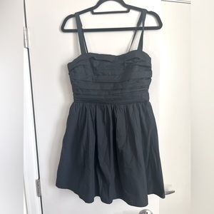 Abercrombie Black Cotton mini dress with rouched front size MP